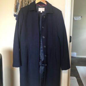 Knee length navy jacket XL
